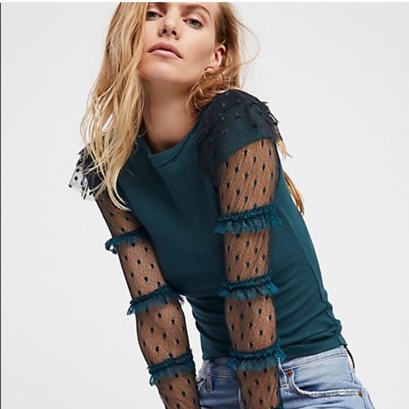 Free People Tops - Free people kiss kiss long sleeve top forest green